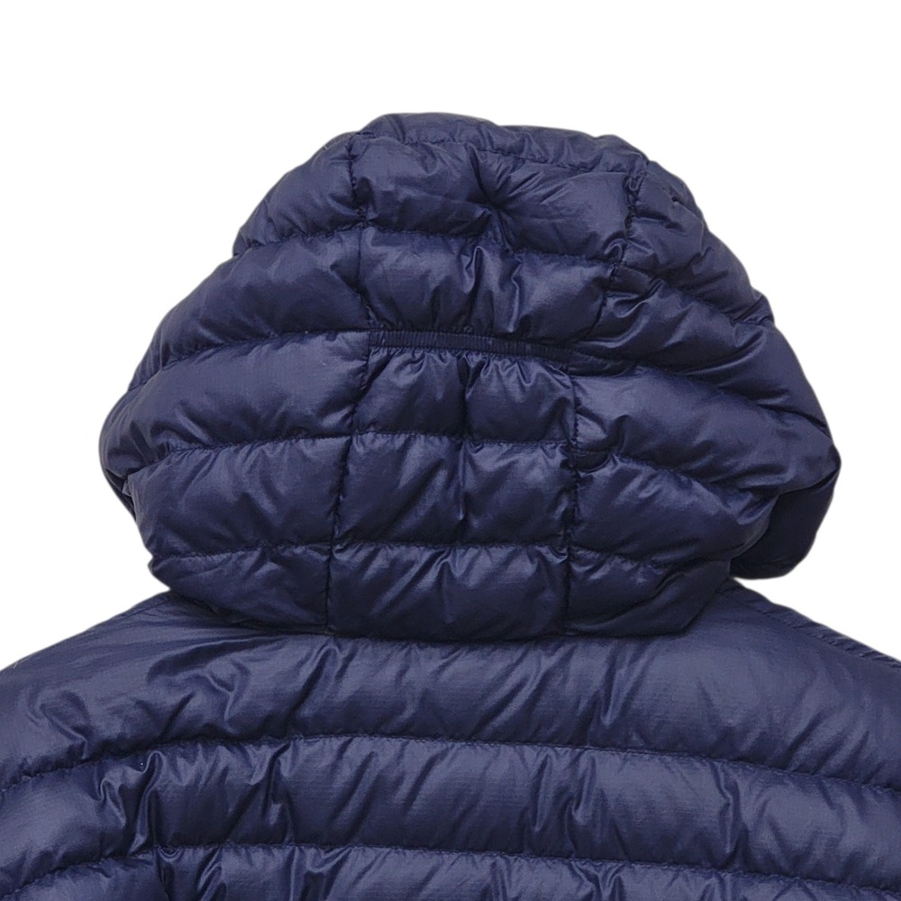 Rab Microlight Alpine Down Jacket Mens Small Navy Blue Hooded Pertex Lightweight - Picture 10 of 11